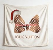 LV Christmas Bow Blanket Festive LV Monogram Blanket 098
